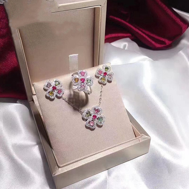 S925 Silber Ohrring Ring Anhänger Set