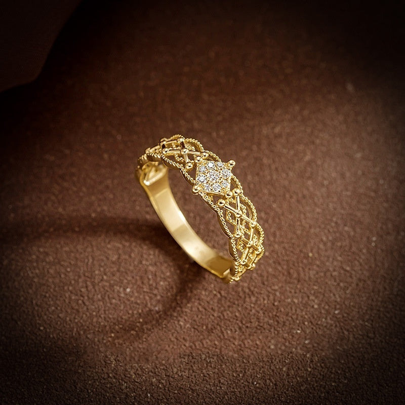 Reiner 18K Jinrege Light Luxury Wide Version Fashion Ring
