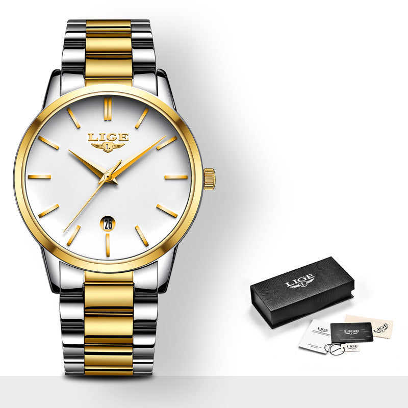 Herrenuhr mit drei Zeigern, wasserdicht, Quarzuhr
