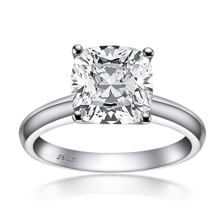Schlichter Ehering 925 Sterling Silber Diamantring