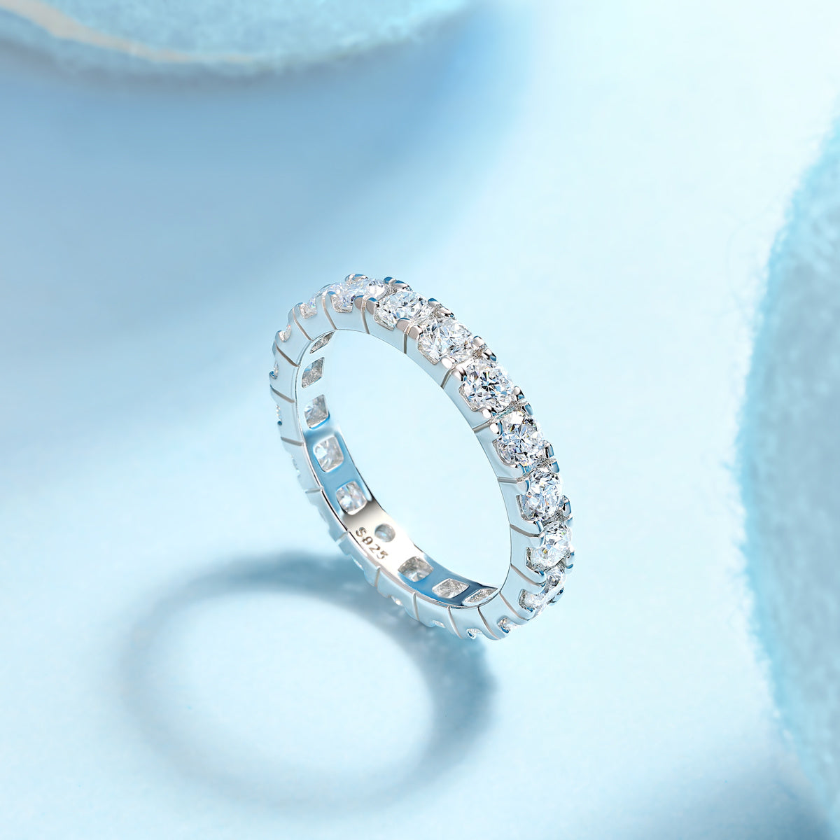 Sternenhimmel-Diamantring, luxuriöser Mode-Set, Moissanit-Silberring