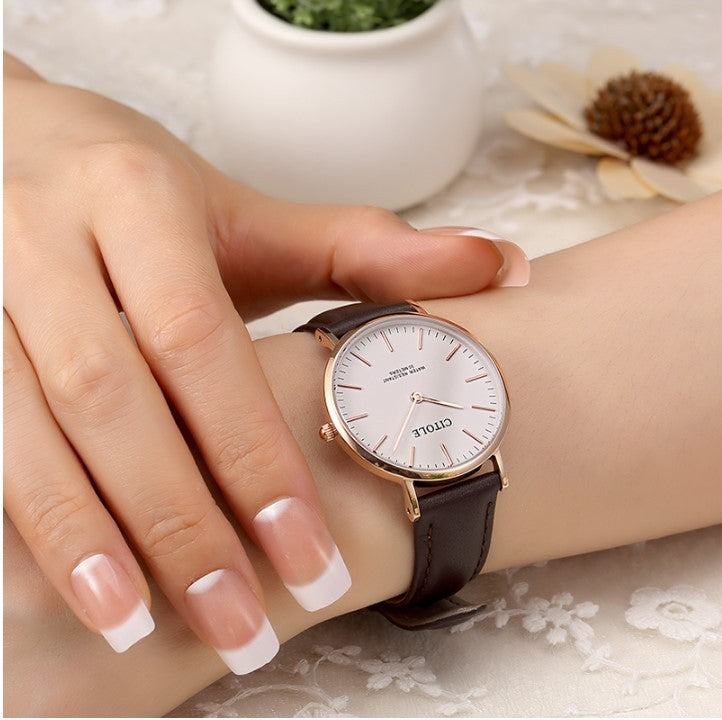 Großes Zifferblatt Lederuhr Paaruhr