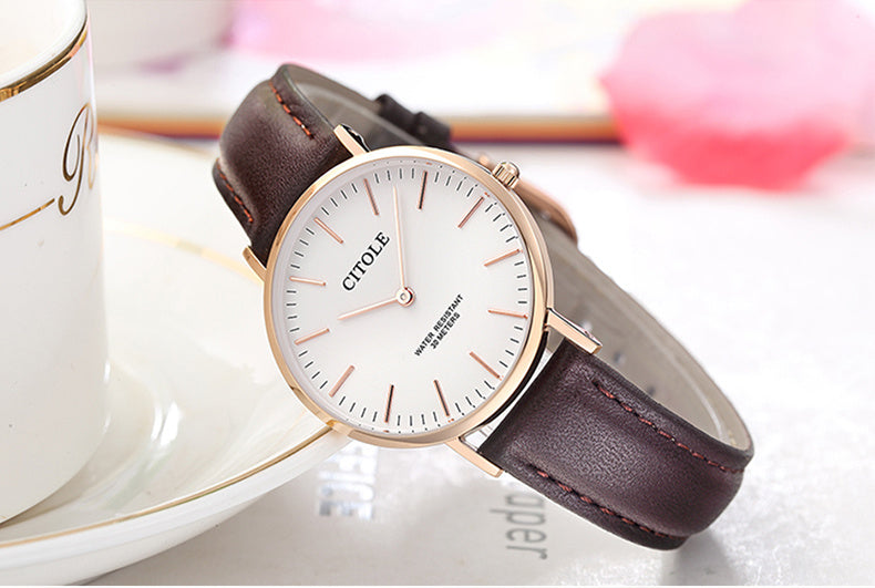 Großes Zifferblatt Lederuhr Paaruhr