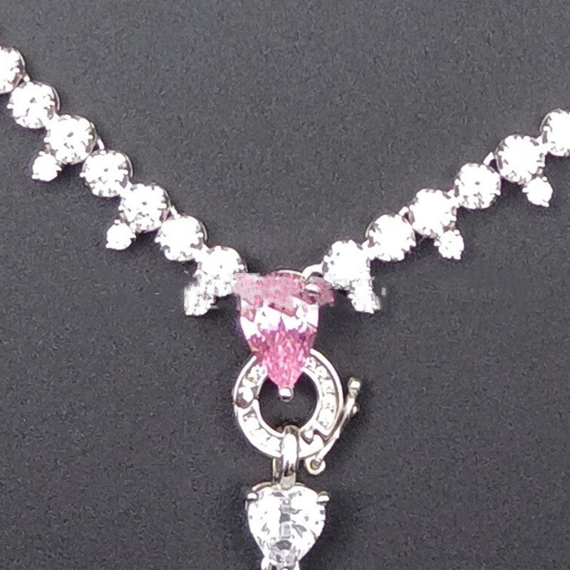 Collar de plata de ley 925 con circonita cúbica para mujer de Zhou Hengfu Jewelry