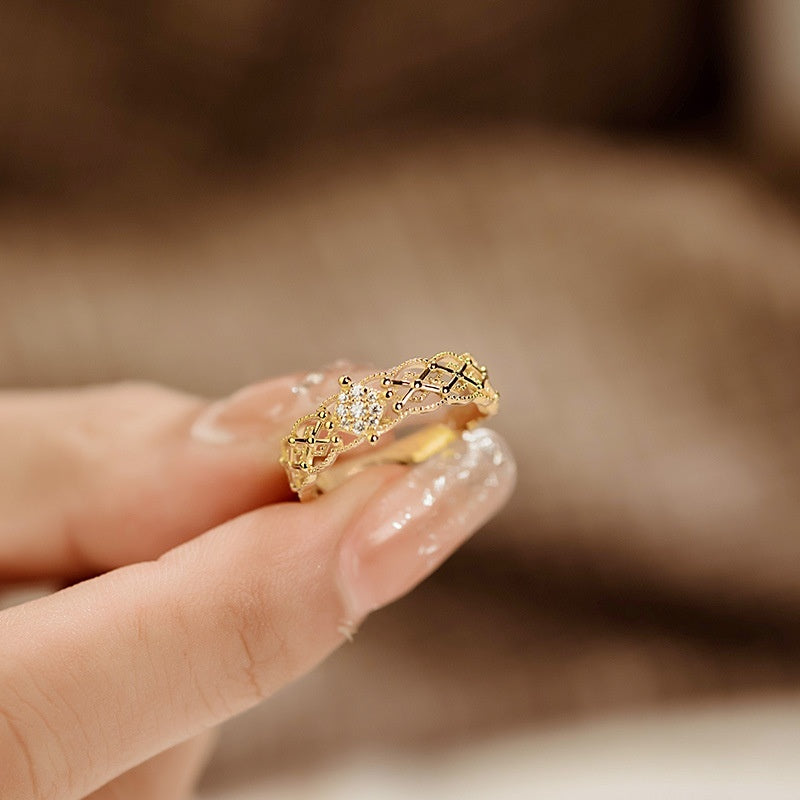 Reiner 18K Jinrege Light Luxury Wide Version Fashion Ring