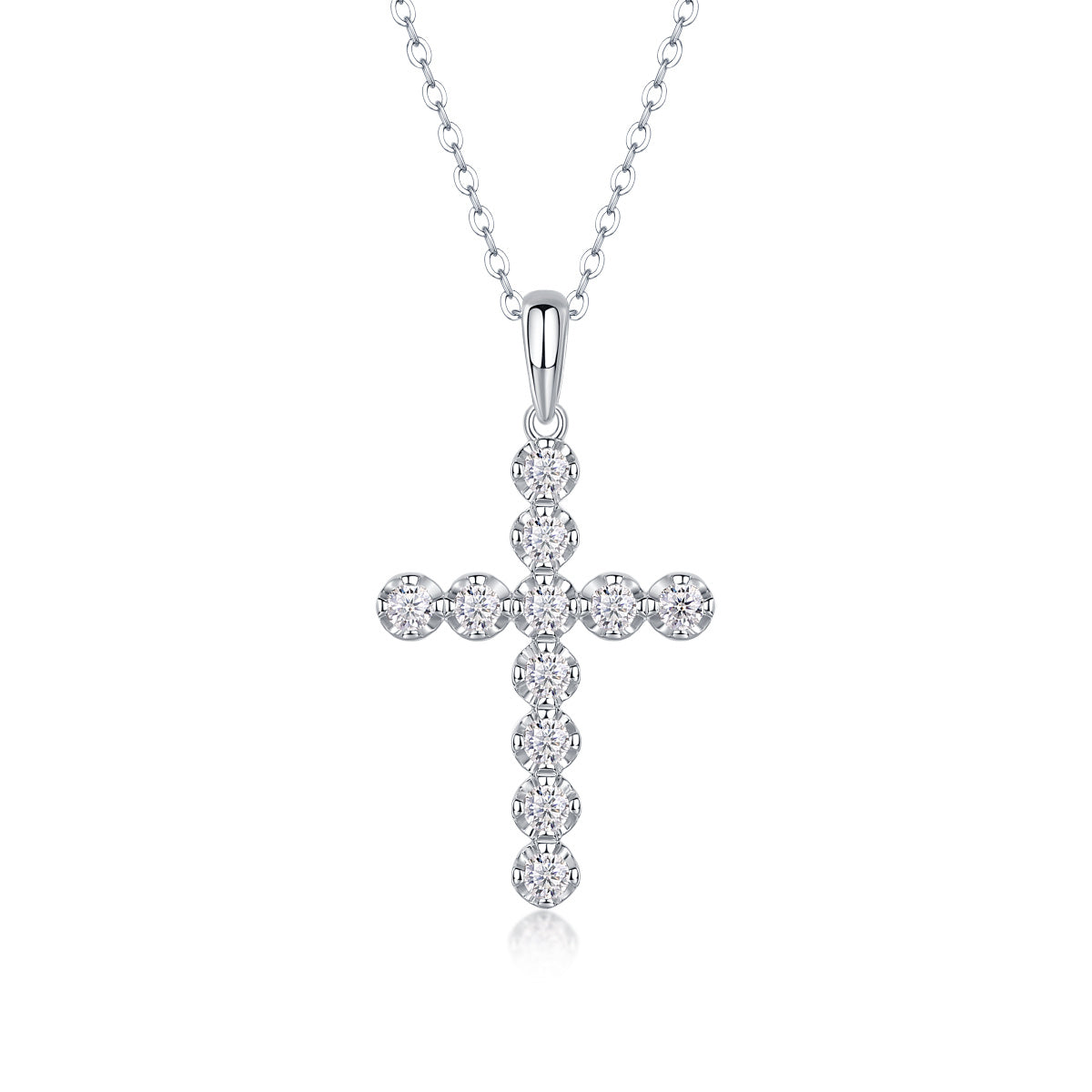 Entrust Luxury Fashion Diamant-Anhänger-Halskette mit Mosan-Diamanten-Silberornamenten