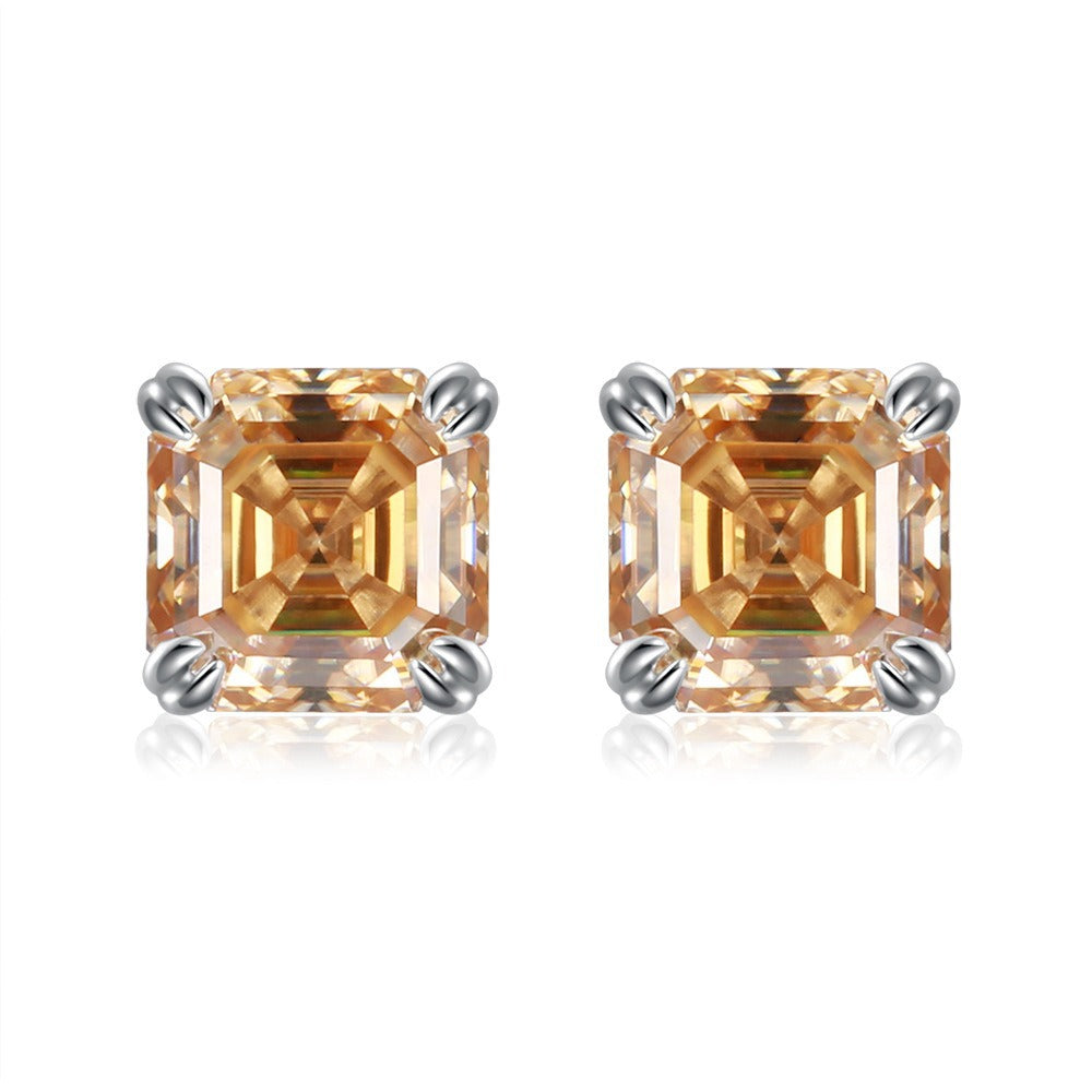 925 Silber 1 Karat Farbe Moissanite Ascut Ohrstecker