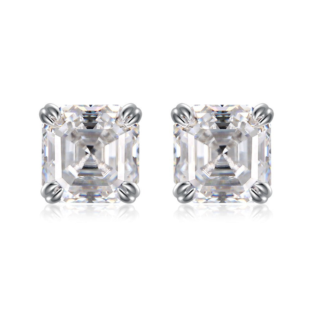 925 Silber 1 Karat Farbe Moissanite Ascut Ohrstecker
