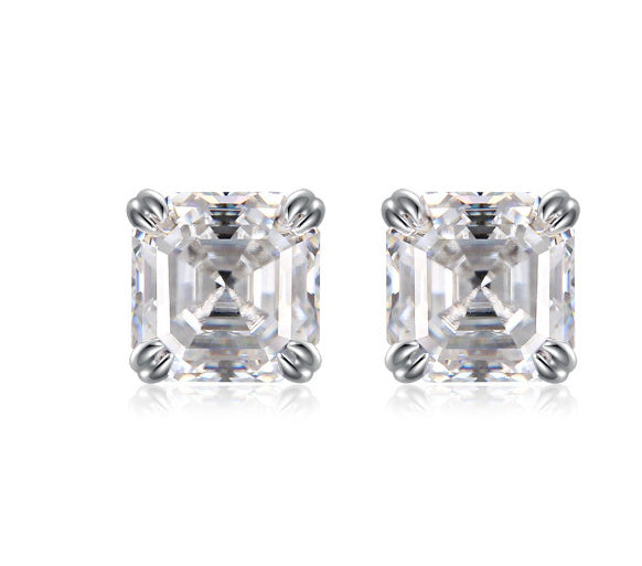 925 Silber 1 Karat Farbe Moissanite Ascut Ohrstecker
