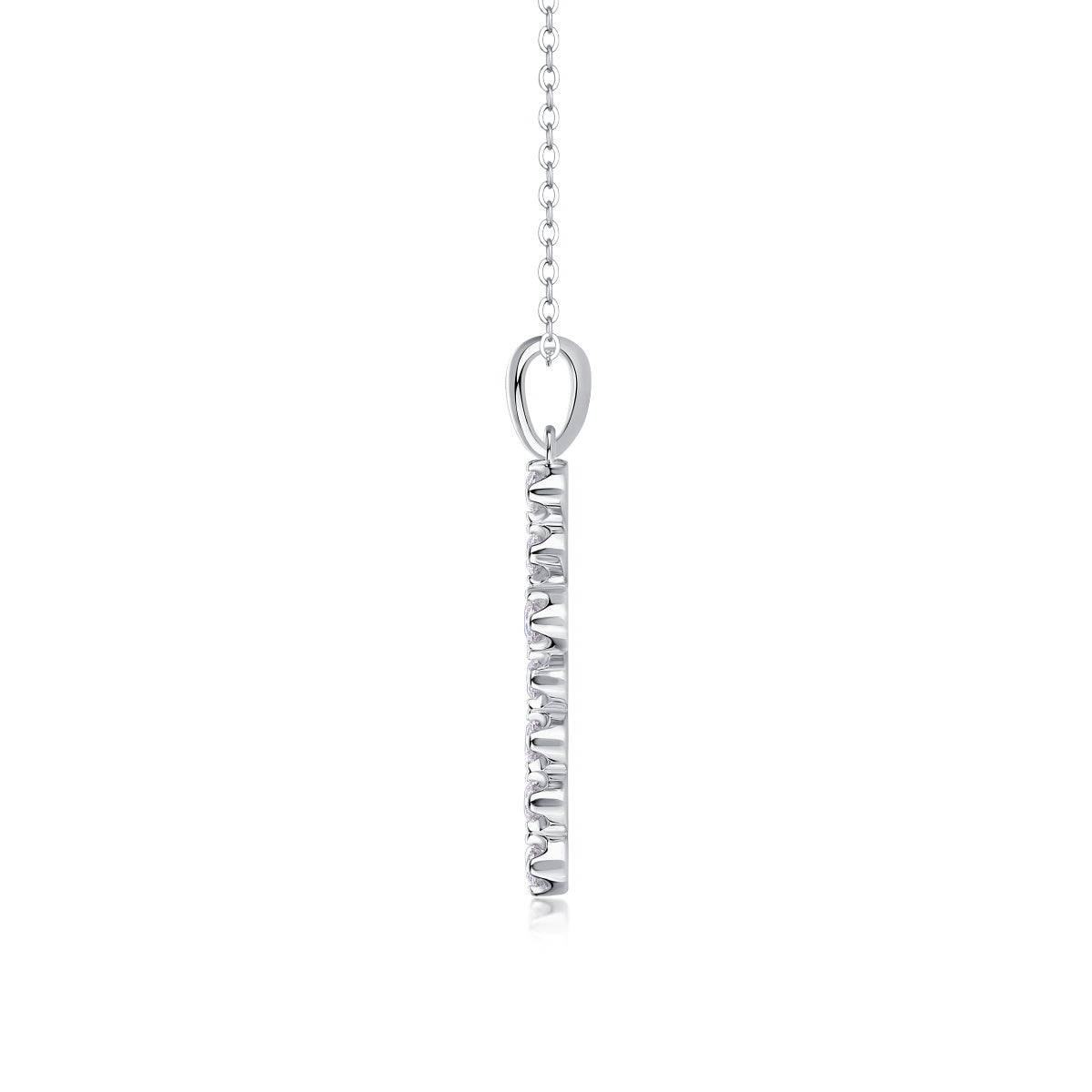 Entrust Luxury Fashion Diamant-Anhänger-Halskette mit Mosan-Diamanten-Silberornamenten