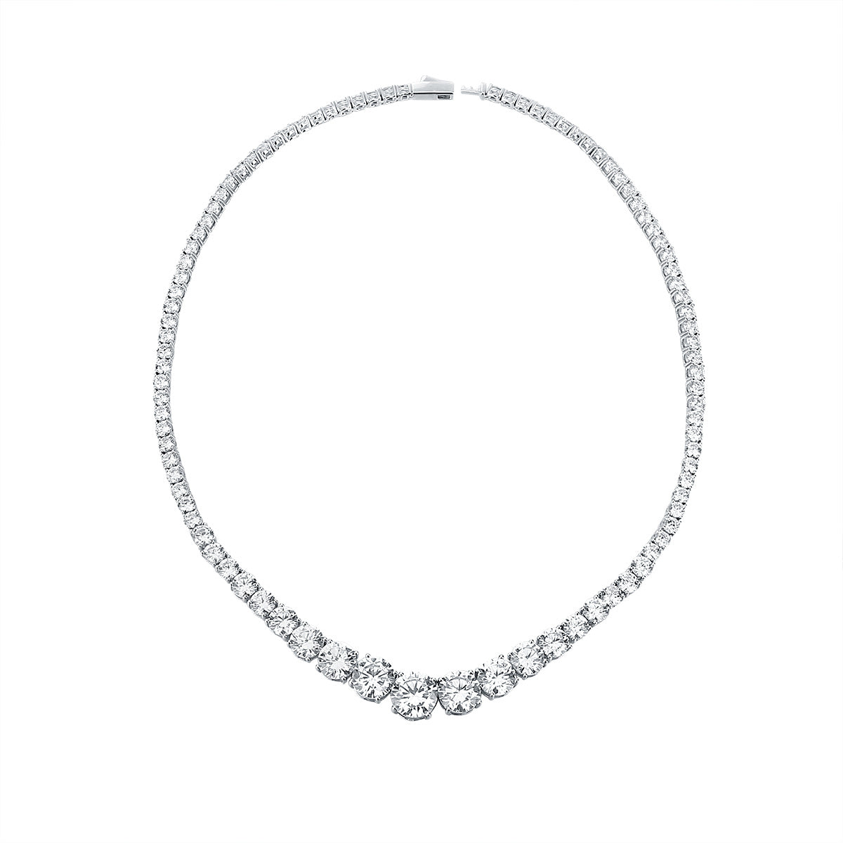 Moissanite 925 Sterling Silber Einreihige Volldiamanten Halskette für Damen