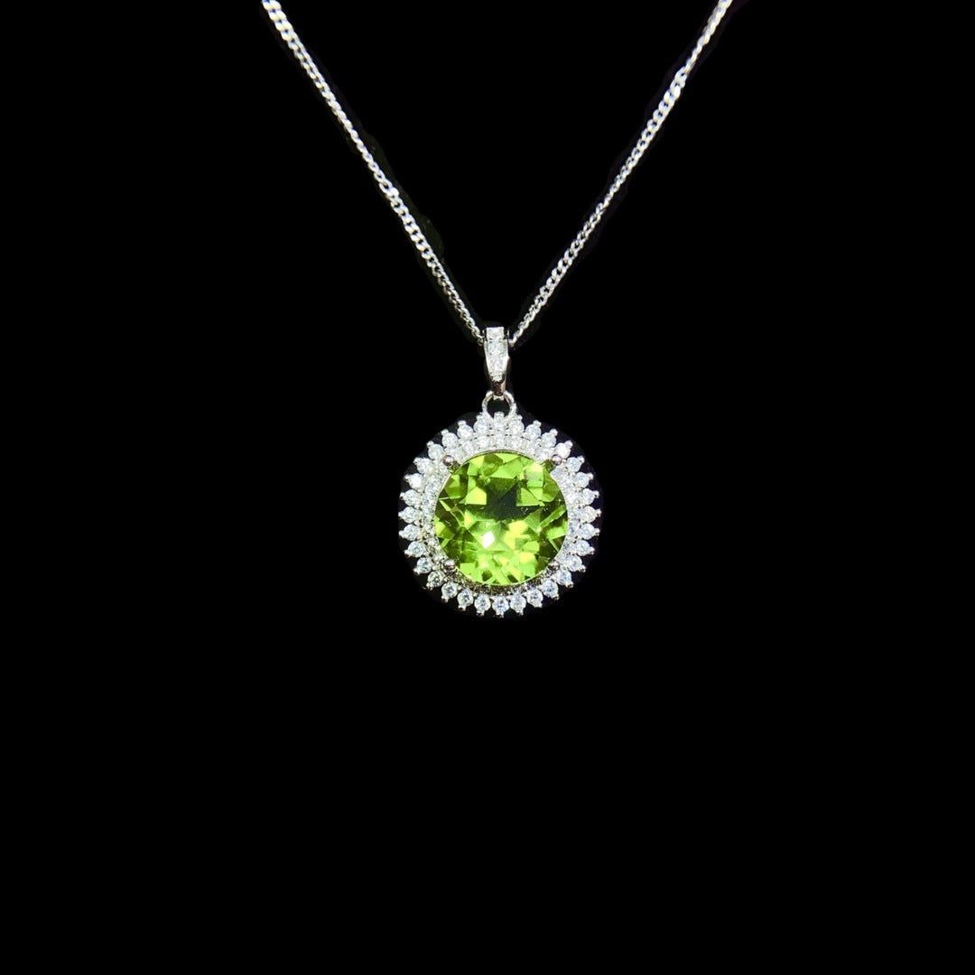 Natürlicher Olivin-Anhänger Silber Damen-Accessoires