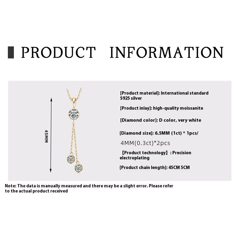 Women's Minority Simple Clover Tassel Pendant Necklace