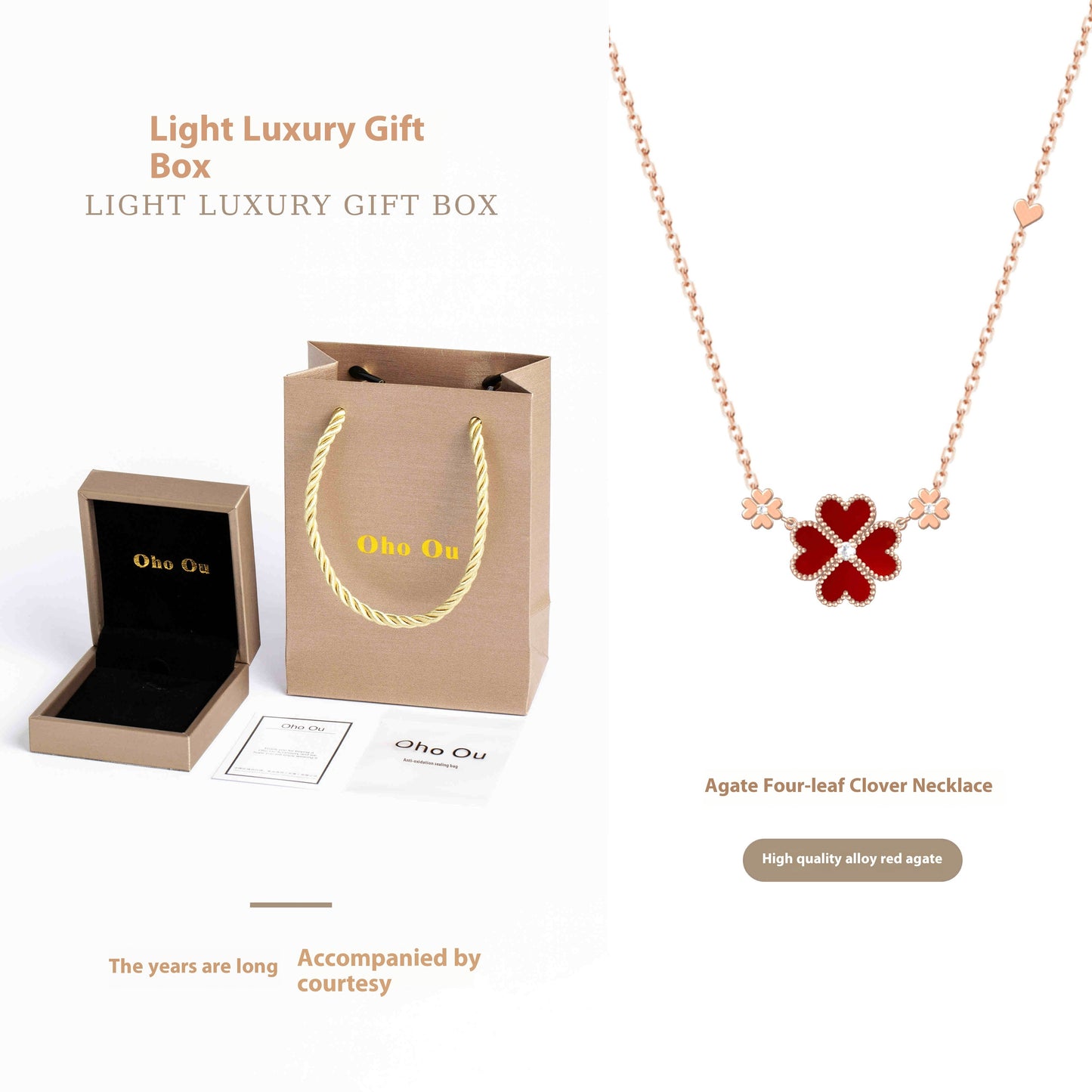 Women's High-grade Light Luxury Minority Red Turquoise Clover Necklace