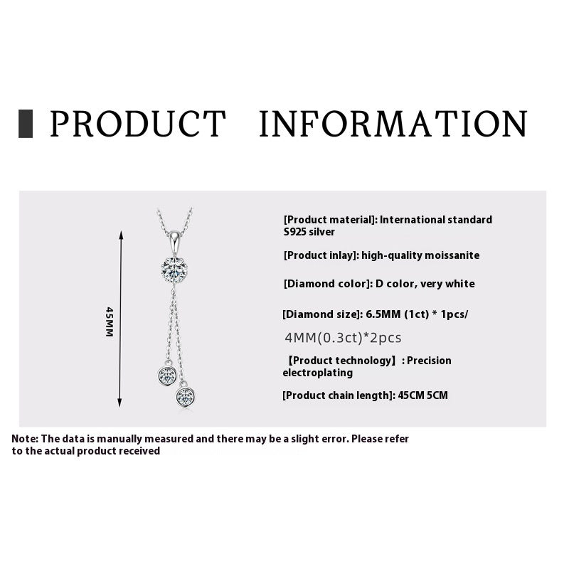 Women's Minority Simple Clover Tassel Pendant Necklace