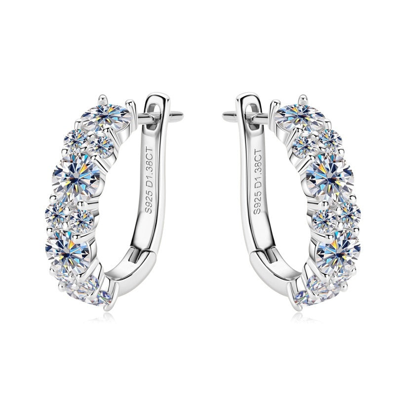 Moissanite Earring Eardrop Girls' High-grade Ear Clip