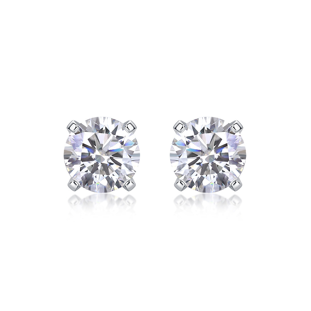Rhymes Luxus Mode Diamant Ohrringe Stud Intarsien Mit Mosan Diamant Silber Ornamente 