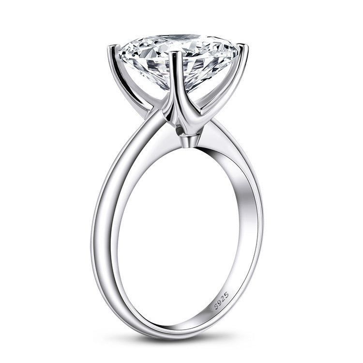 Schlichter Ehering 925 Sterling Silber Diamantring