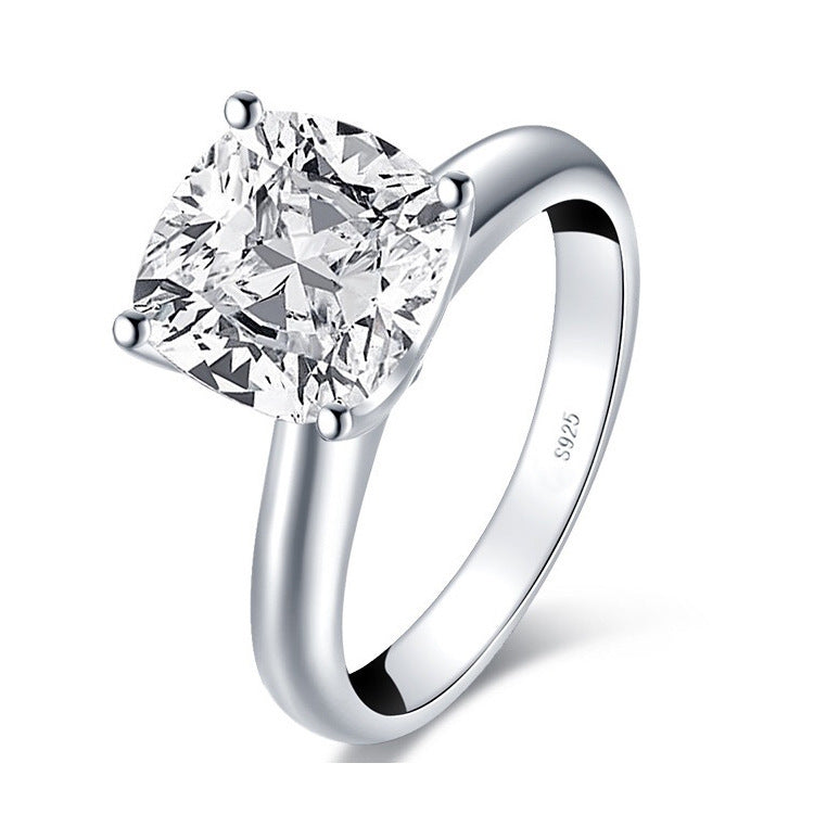 Schlichter Ehering 925 Sterling Silber Diamantring