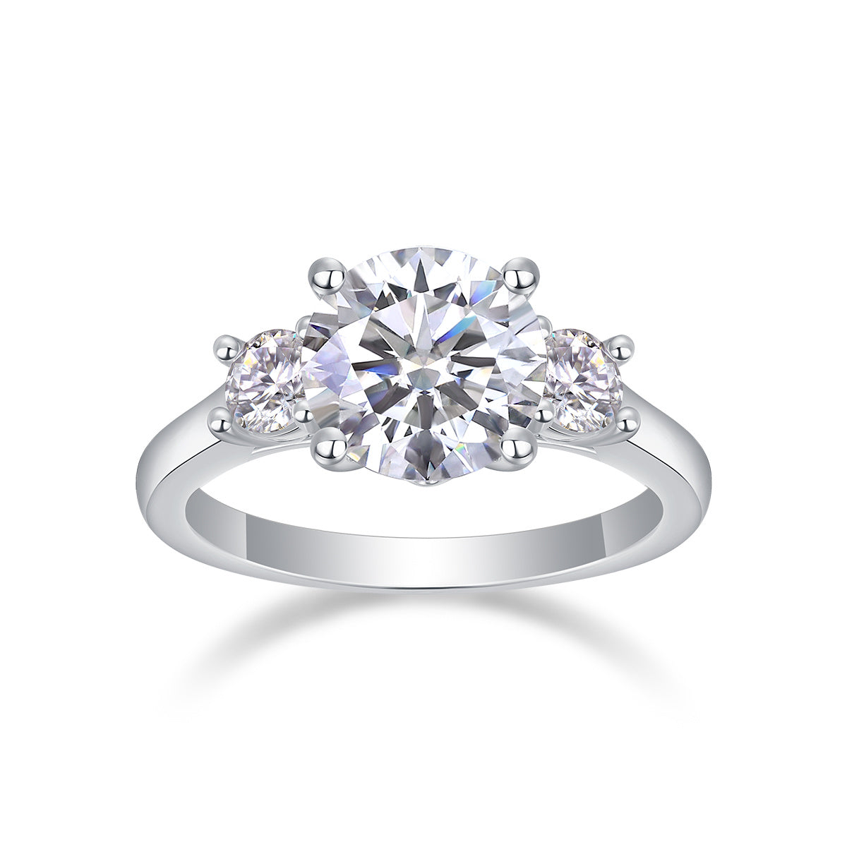 Großer Diamantring, luxuriöser Modeschmuck, Moissanit-Silberring 
