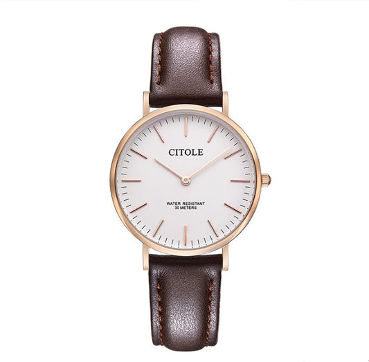 Großes Zifferblatt Lederuhr Paaruhr