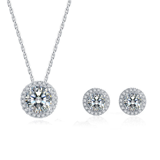 S925 Sterling Silber Moissanit Schmuckset
