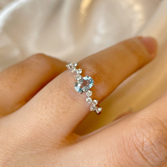 Modischer Aquamarin-Diamantring für Damen