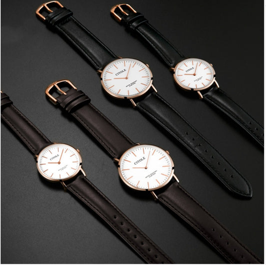 Großes Zifferblatt Lederuhr Paaruhr
