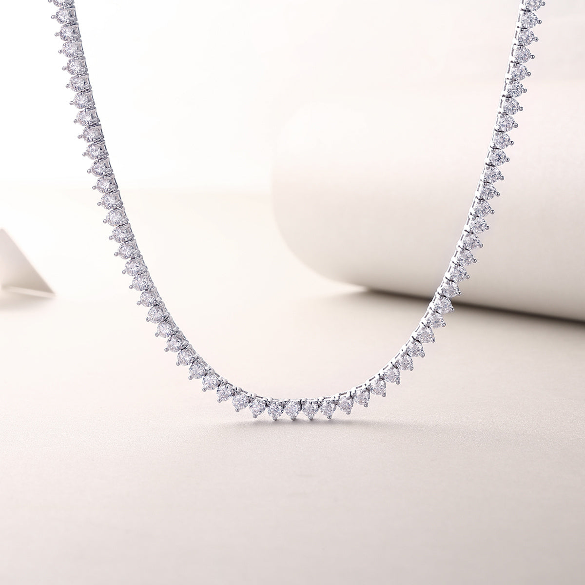 Solitude Luxus Mode Set Mosan Diamant S925 Silber Halskette Rivalisieren Natürliche Diamanten 