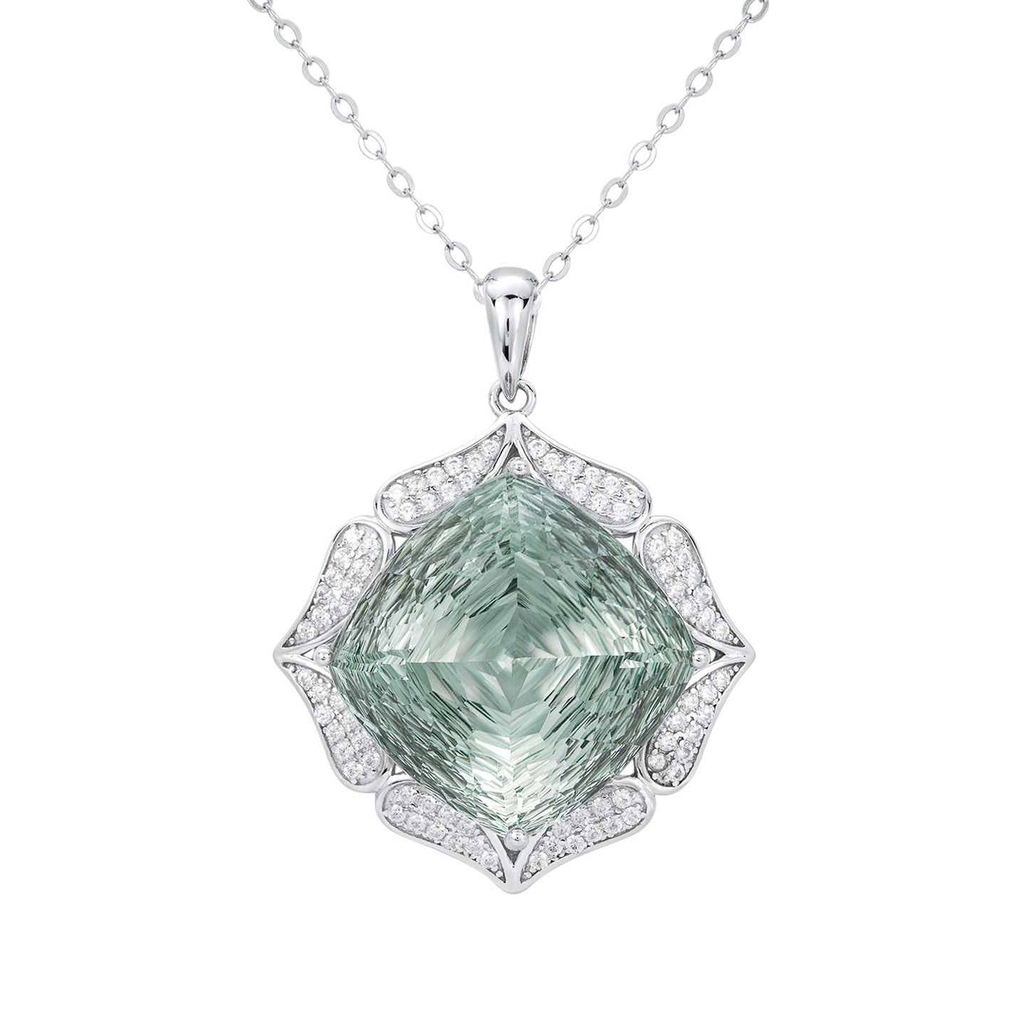 Luxus Pullover Kette Weiblichkeit S925 Silber Set Große Natürliche Grüne Kristall Anhänger Hochwertigen Schmuck