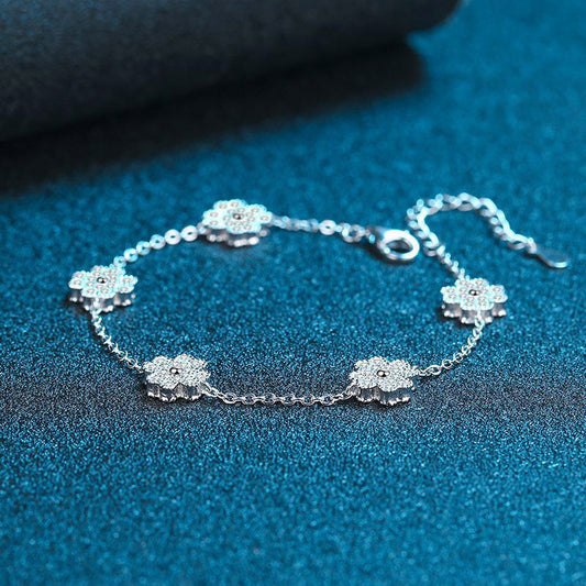 S925 Sterling Silver Bracelet Women's Versatile Pork Belly