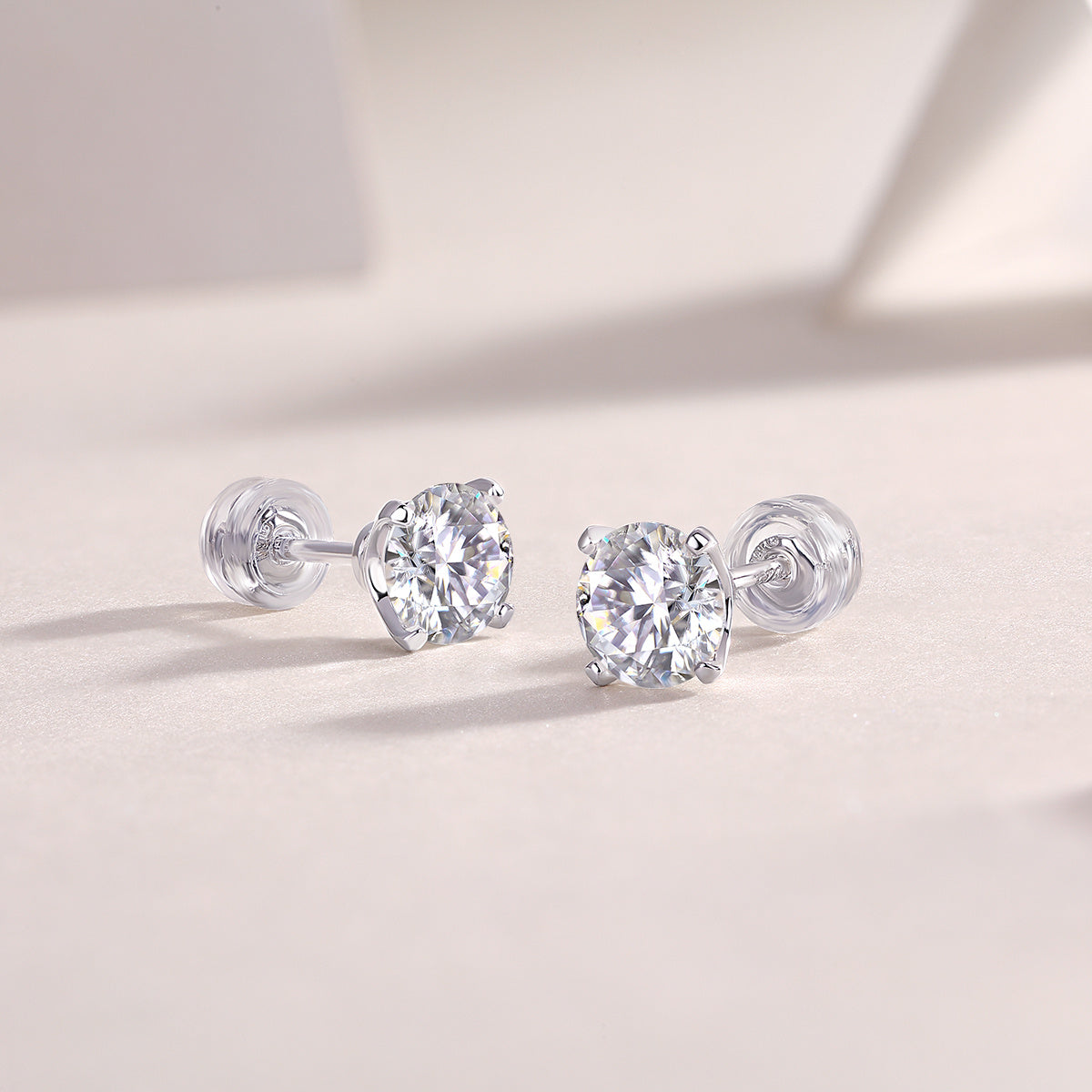 Rhymes Luxus Mode Diamant Ohrringe Stud Intarsien Mit Mosan Diamant Silber Ornamente 