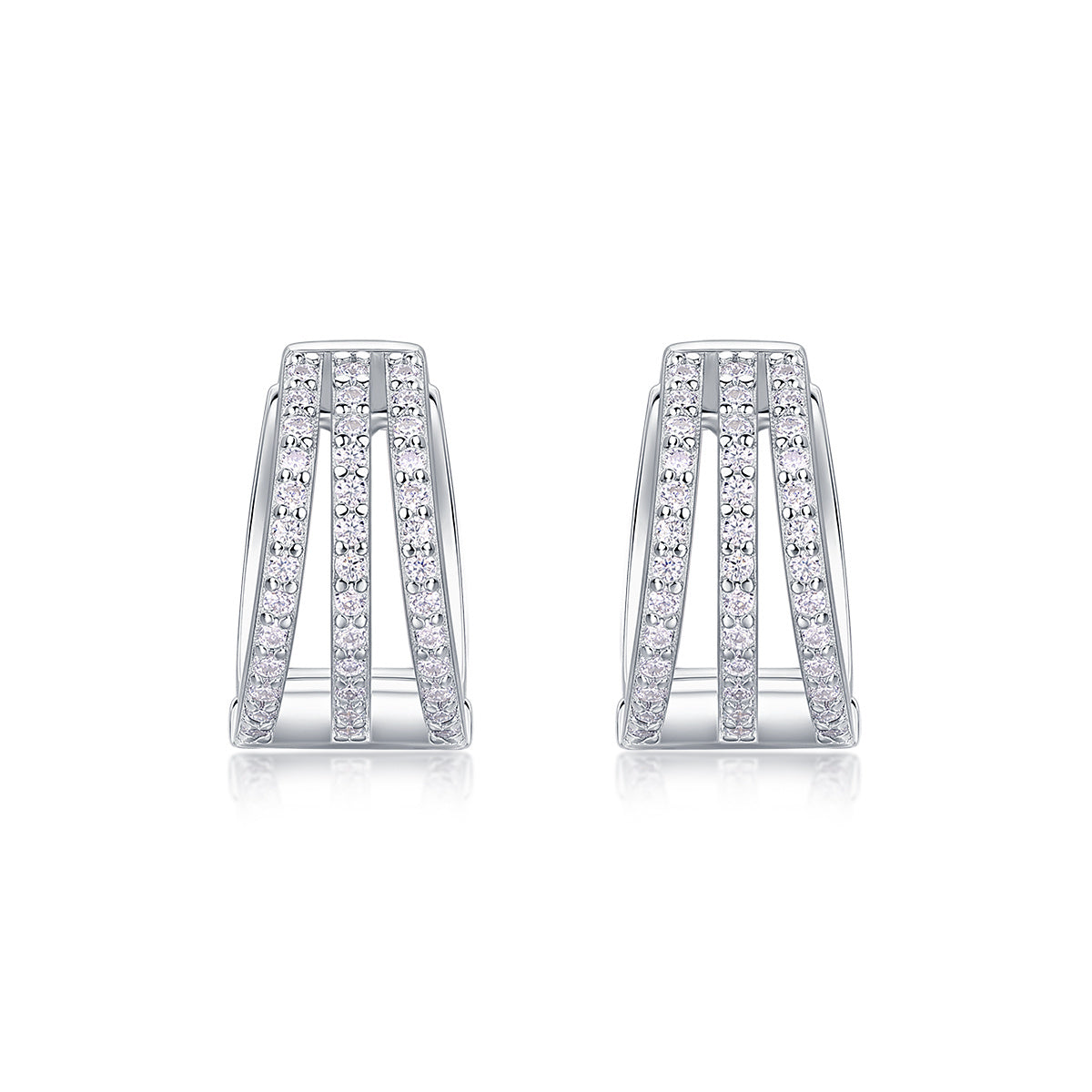 Human March Luxus Mode Diamant Ohrringe Ohrstecker mit Mosan Diamant Silber Schmuck 