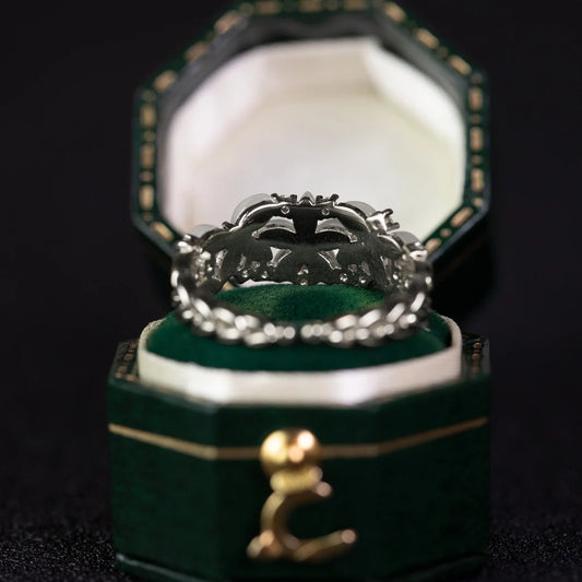 Floraler Ehering für Frauen 18K 14K Gold S925 Silber Diamantring