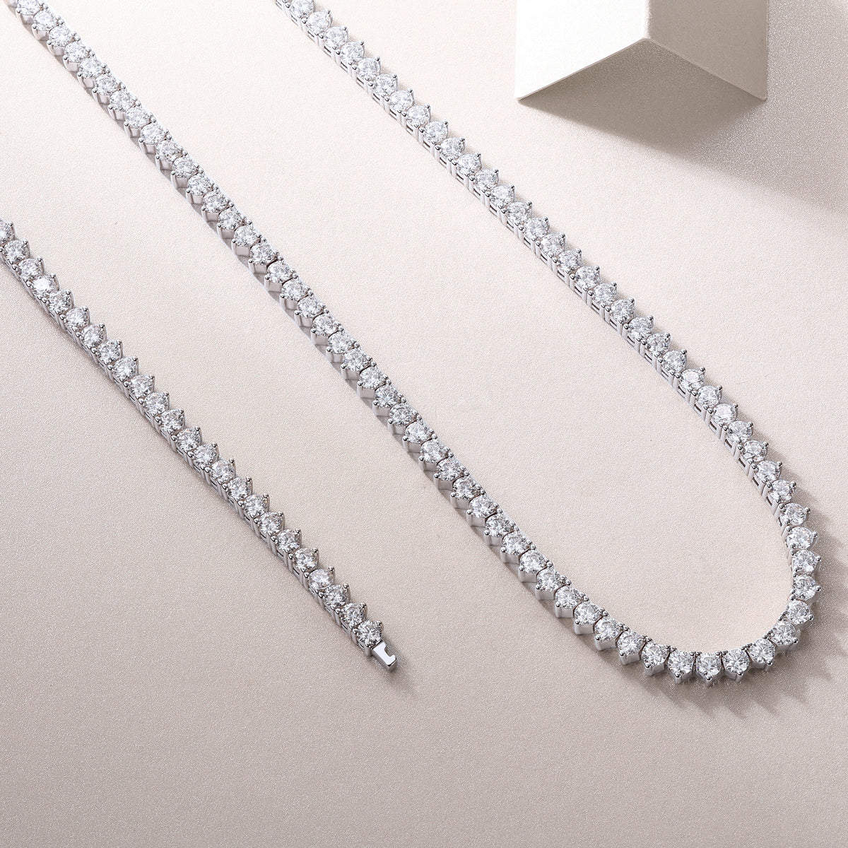 Solitude Luxus Mode Set Mosan Diamant S925 Silber Halskette Rivalisieren Natürliche Diamanten 
