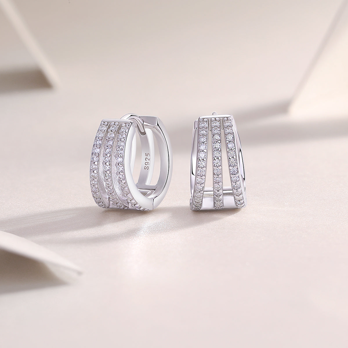 Human March Luxus Mode Diamant Ohrringe Ohrstecker mit Mosan Diamant Silber Schmuck 