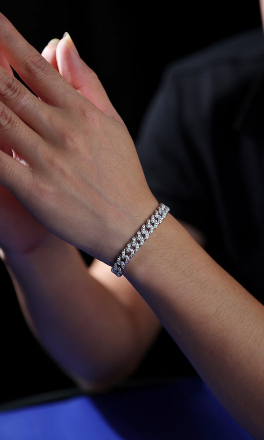 The Light Of Faith Luxury Fashion Mossan Diamond S925 Silver Bracelet