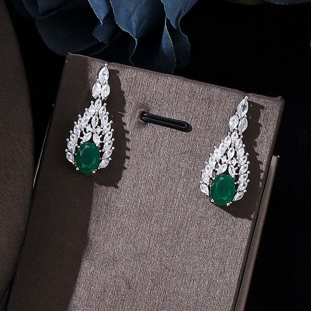 Glänzender Zirkon Brautschmuck Anzug Damenschmuck