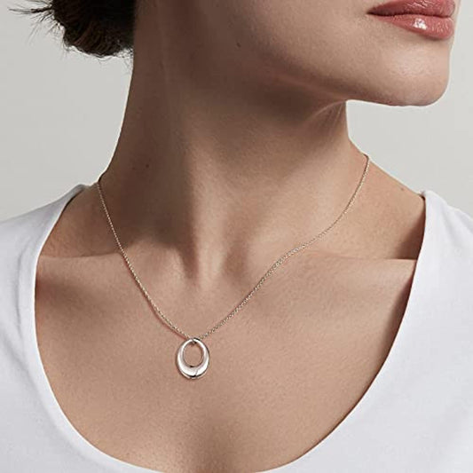 Ovale Asche-Halskette, Kremationsschmuck, Urnen-Halskette für Asche für Frauen, 925 Sterling Silber, Halskette für Urne, Asche, Andenken