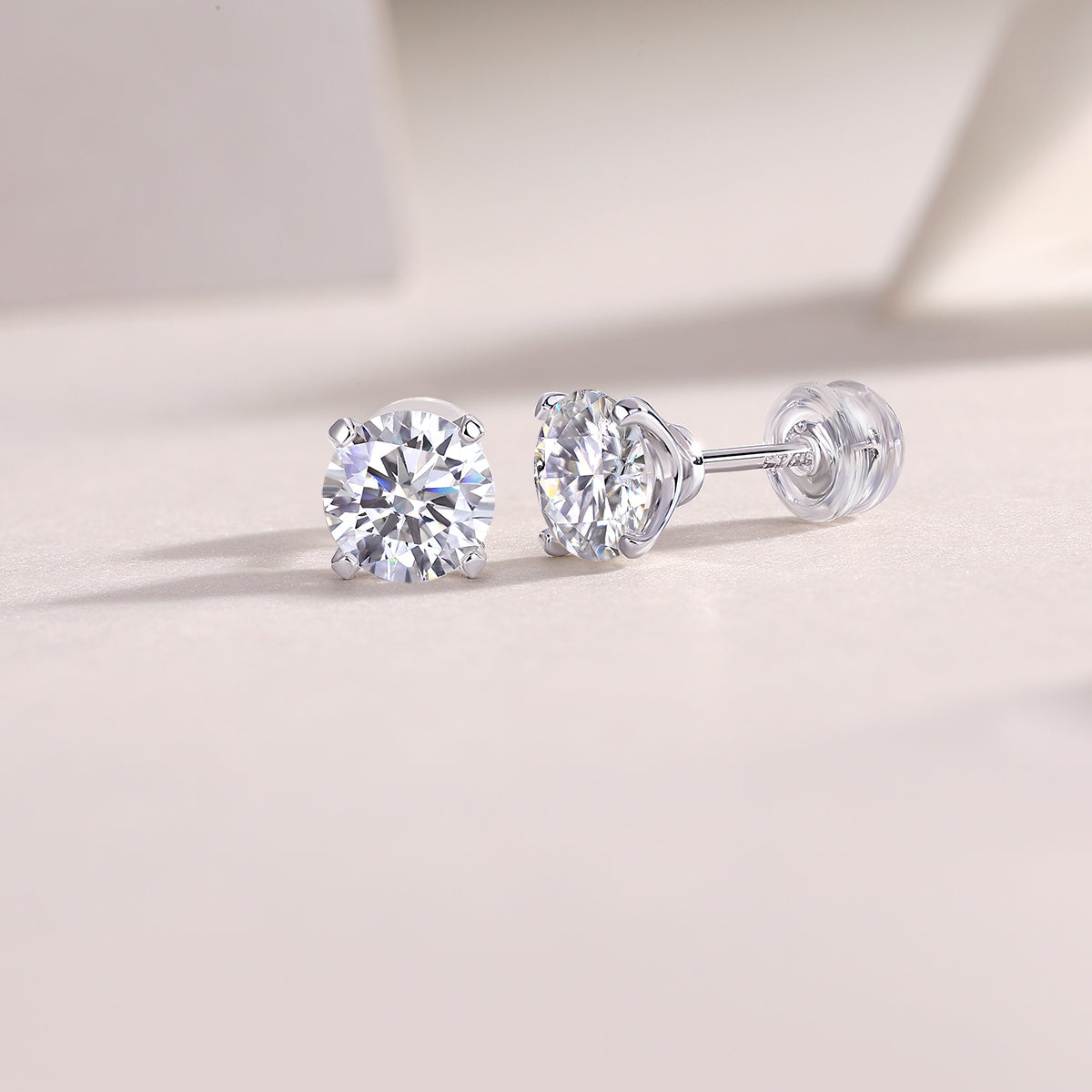 Rhymes Luxus Mode Diamant Ohrringe Stud Intarsien Mit Mosan Diamant Silber Ornamente 
