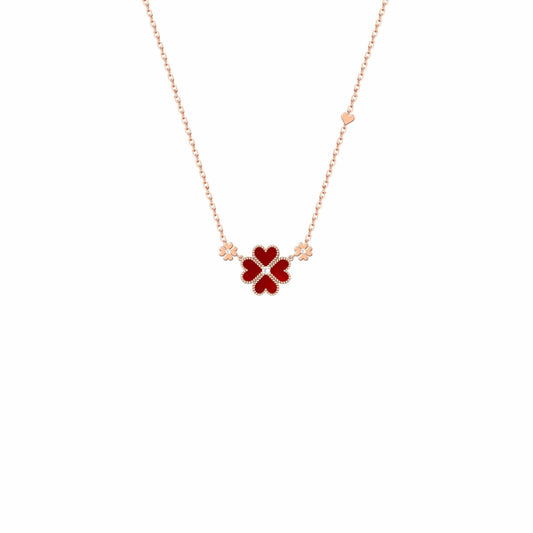 Women's High-grade Light Luxury Minority Red Turquoise Clover Necklace
