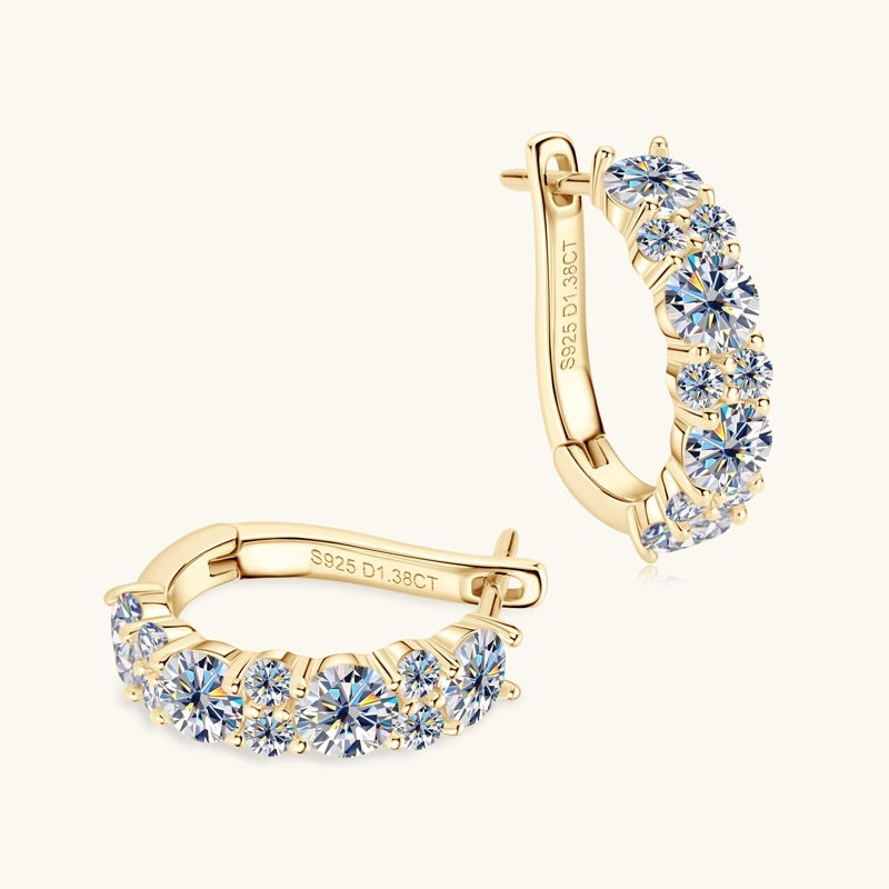 Moissanite Earring Eardrop Girls' High-grade Ear Clip
