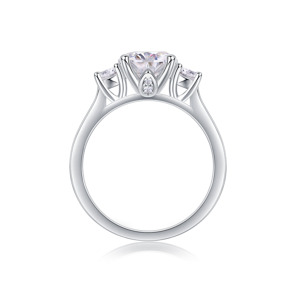 Großer Diamantring, luxuriöser Modeschmuck, Moissanit-Silberring 