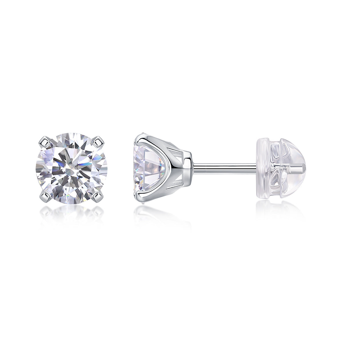 Rhymes Luxus Mode Diamant Ohrringe Stud Intarsien Mit Mosan Diamant Silber Ornamente 