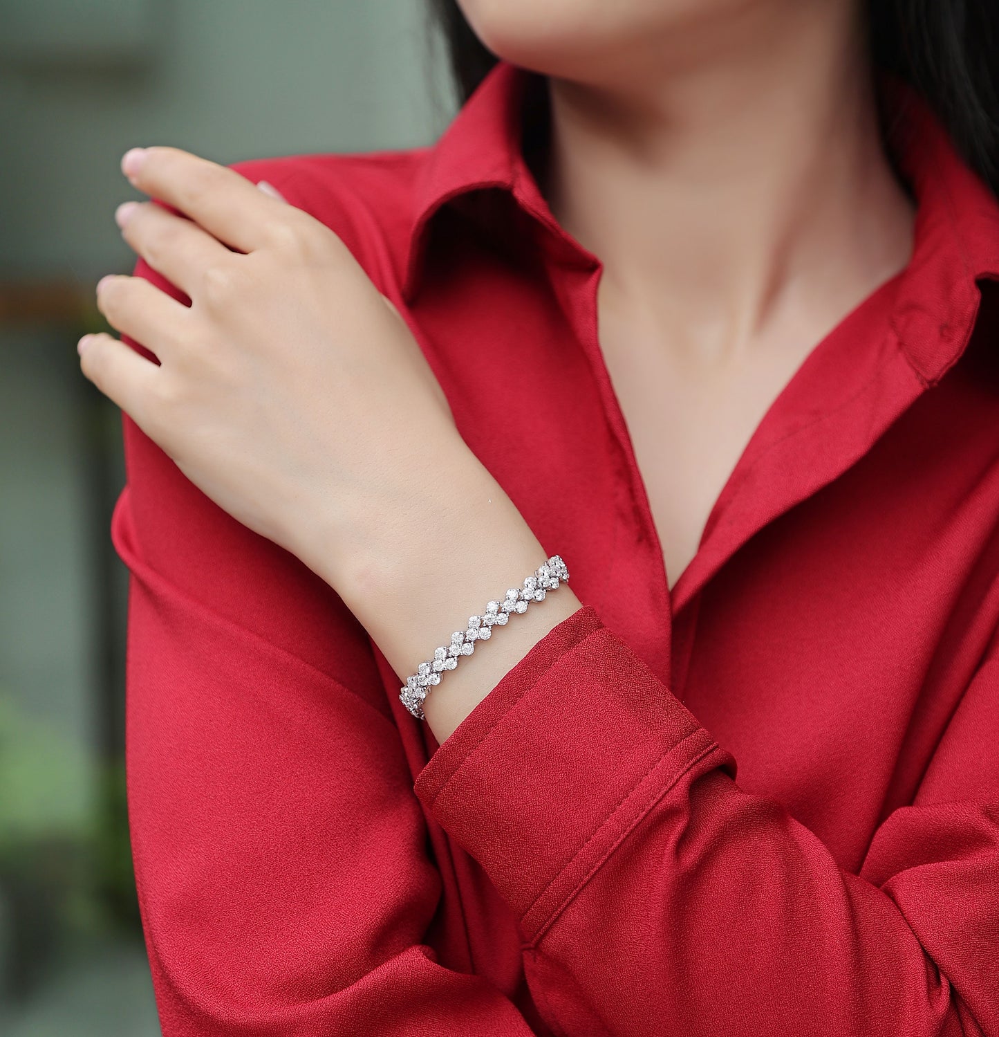 Срібний браслет Kanong Luxury Fashion Mossan Diamond S925