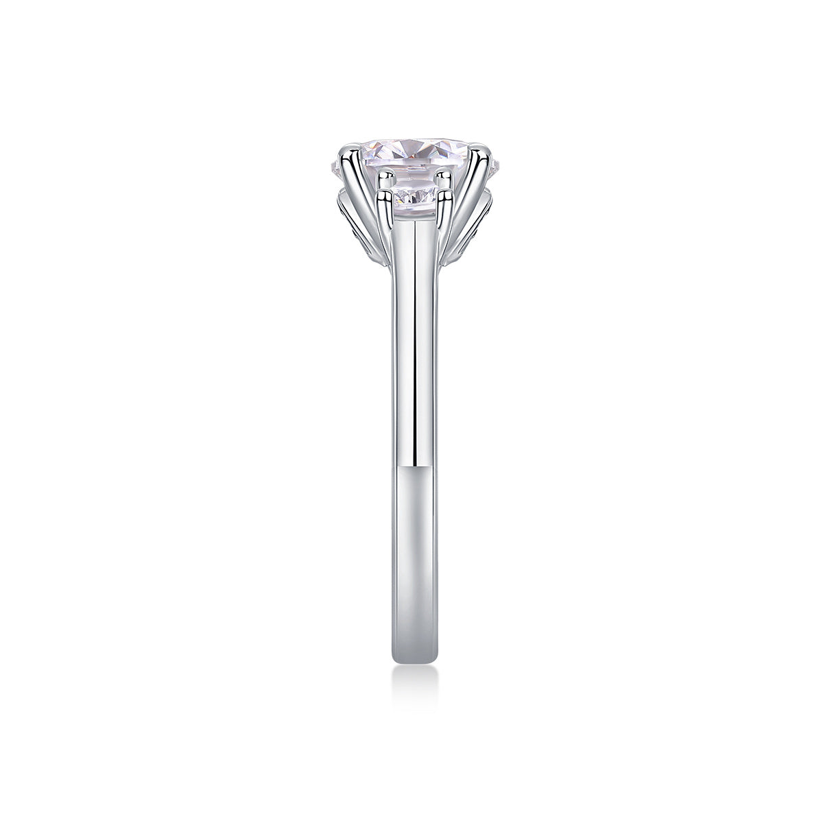 Großer Diamantring, luxuriöser Modeschmuck, Moissanit-Silberring 
