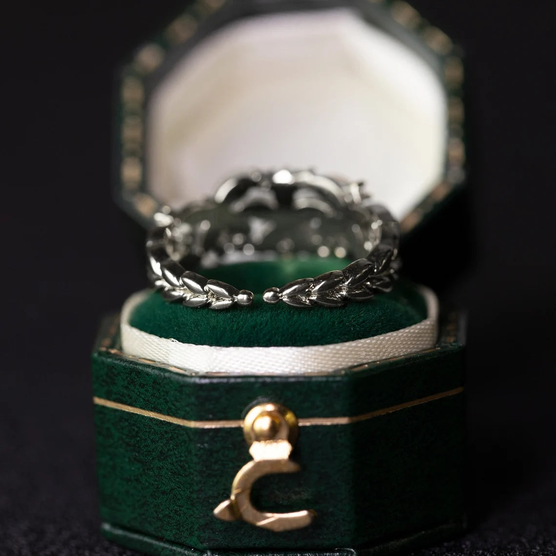 Floraler Ehering für Frauen 18K 14K Gold S925 Silber Diamantring