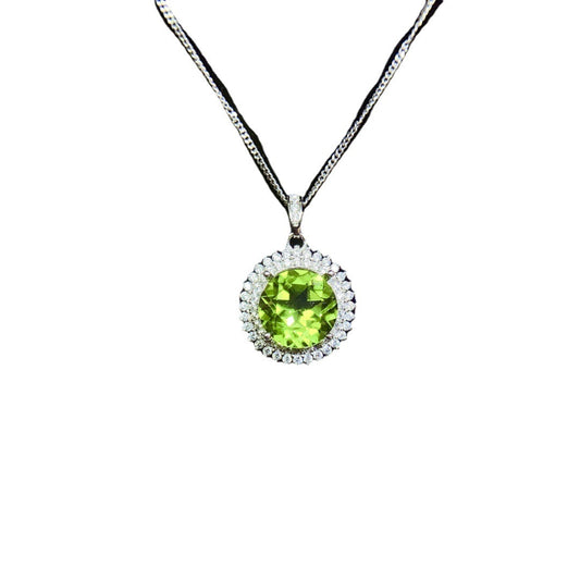 Natürlicher Olivin-Anhänger Silber Damen-Accessoires