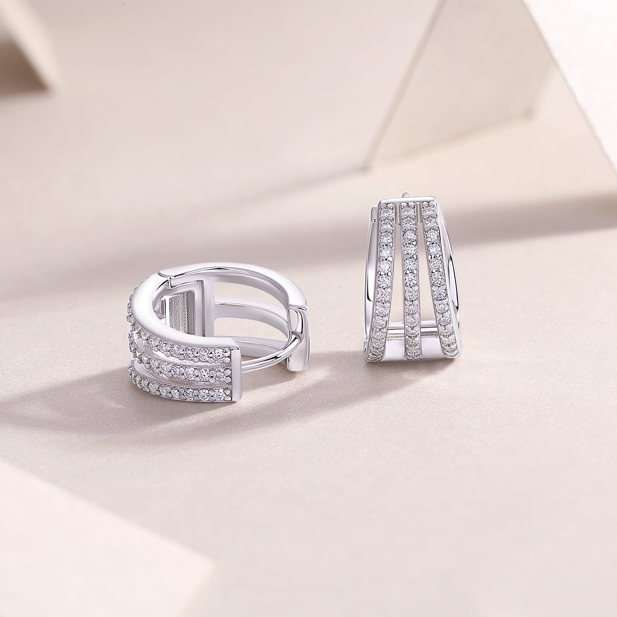 Human March Luxus Mode Diamant Ohrringe Ohrstecker mit Mosan Diamant Silber Schmuck 